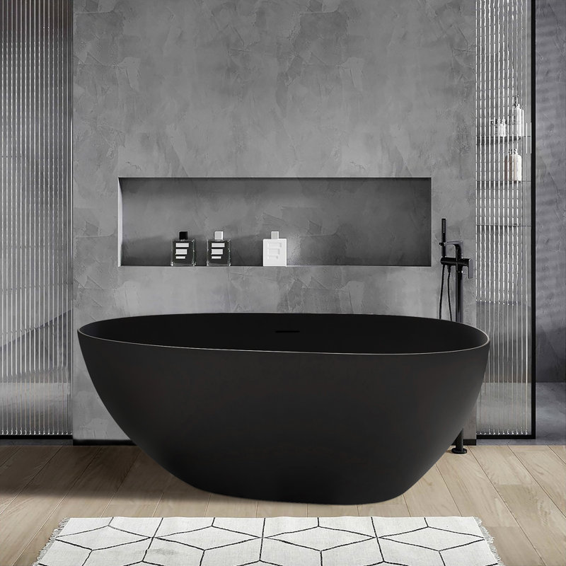 Baignoire de trempage autoportante de 59 po x 30,7 po à surface solide 59 po x 30,7 po