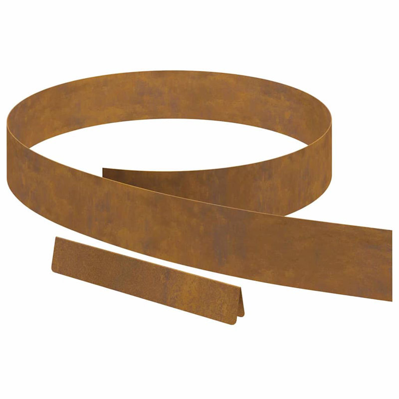 Bordure de jardin en acier rouillé 450 x 10 cm Vidaxl, H 0,3 pi x l 14,8 pi