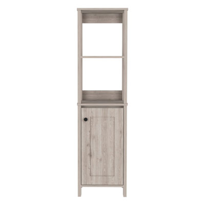 Armoire à linge St. Clair, deux tablettes intérieures, deux tablettes ouvertes, une porte