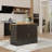 Kitchen Island With Storage Cabinet And Trash Cabinet,  3 Pieces Kitchen Dining Table Set With 2 Stools And Drop Leaf-1608053886