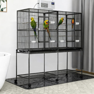 Cage à oiseaux avec cage de rangement et pergola pratique