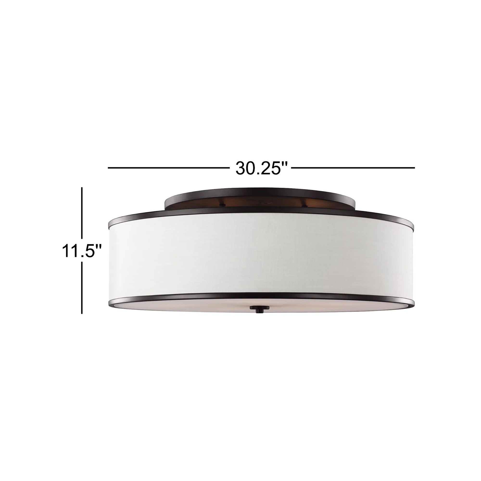 Deeann 5 Light Fabric Semi Flush Mount, Rubbed Bronze