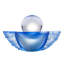 Crystal Paperweight "As The Good World Turns" Feng Shui Sculpture In Blue