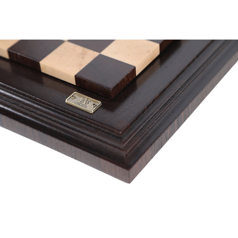 Handmade Brown/Beige Chess Board Game, 21" L x 21" W x 2.5" H