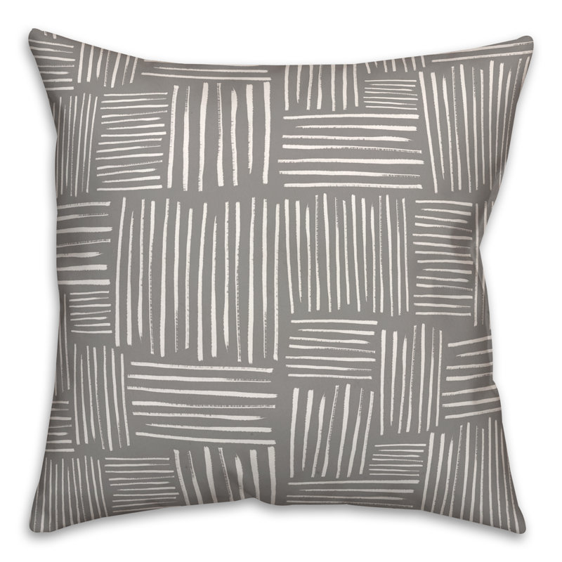 Outdoor Throw Pillow, Gray, 18" x 18"