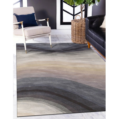 Tapis bleu en laine touffeté à la main Sinderen