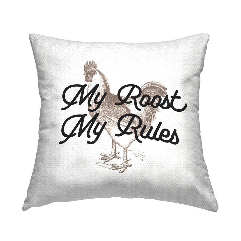 Coussin d'extérieur imprimé My Roost & Rules Country Chicken par Lil 'Rue