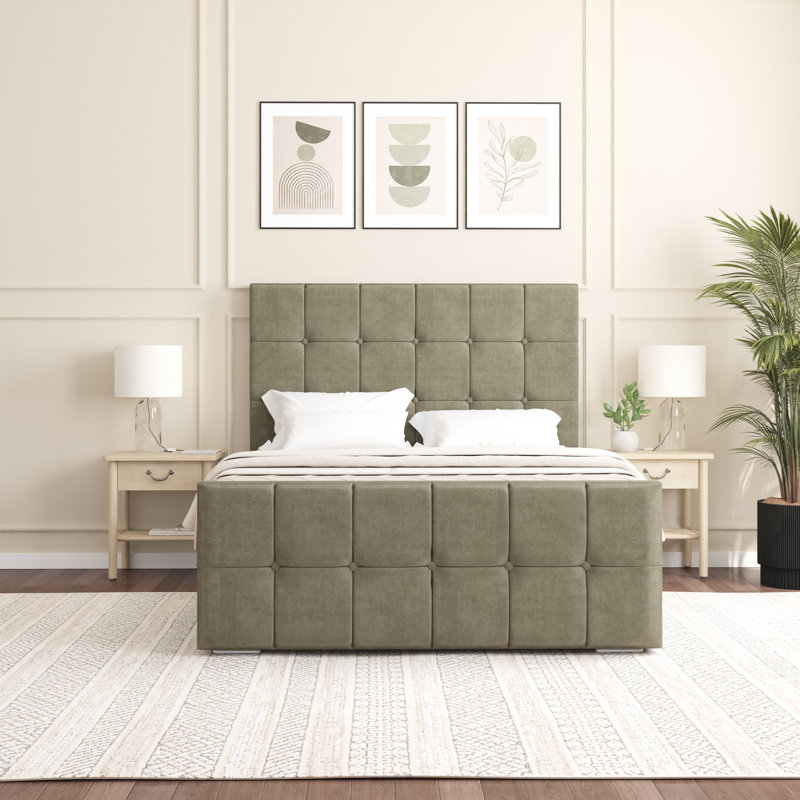 Oakpark Upholstered Bed Frame, Double (4'6), Asphalt