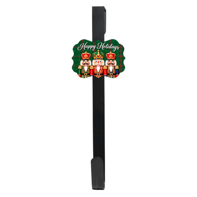 Porte-couronne à couronne avec panneau magnétique interchangeable - Casse-noisette joyeuses fêtes