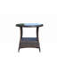 Table basse ronde pour l'extérieur avec 1 table basse en verre trempé transparent