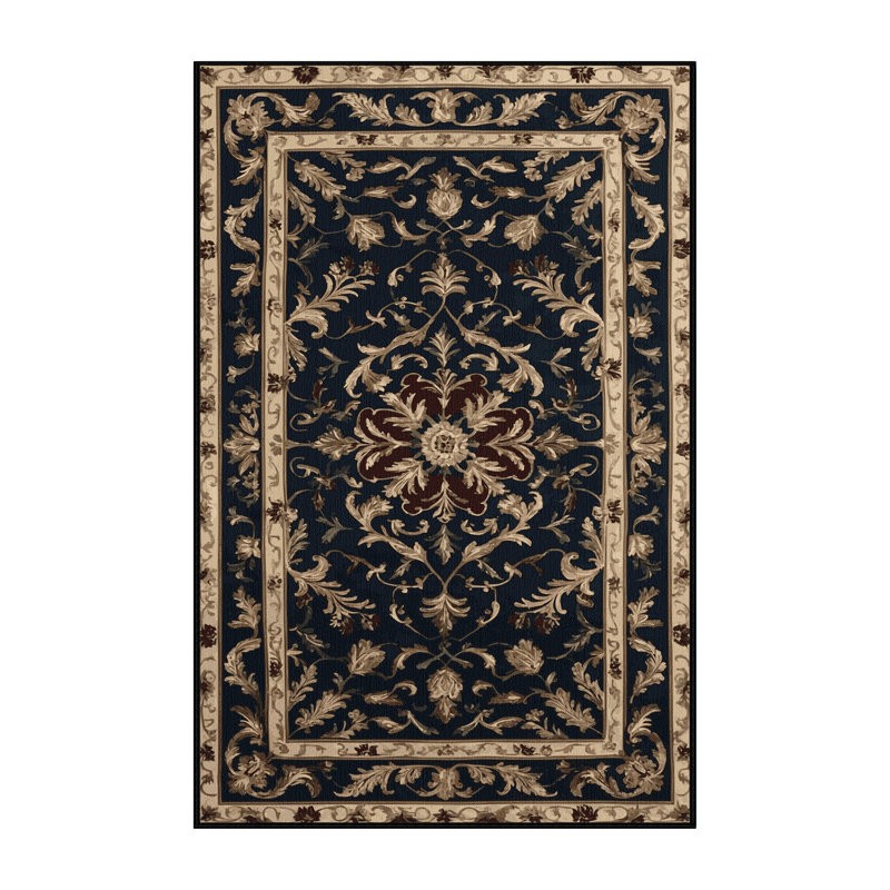 Tapis noir français lavable à la machine, Rectangle 2 pi x 3 pi
