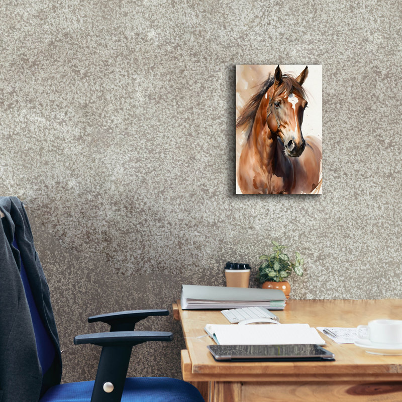«Horse 1» par Petals Prints Design, H 18 po x l 12 po x P 0,75 po
