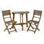 Ensemble de bistro extérieur en bois d'acacia pliant résistant aux intempéries 3 pièces (1 table et 2 chaises pliantes)