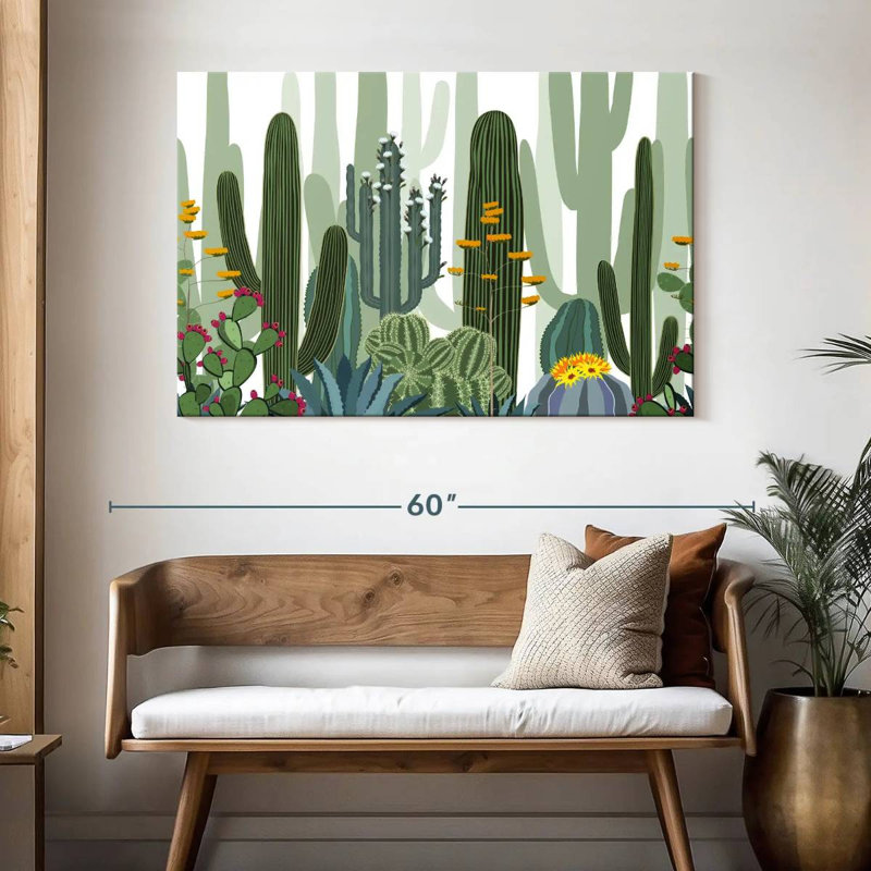 Harnek Desert Cactus Pattern, 32" H x 48" W