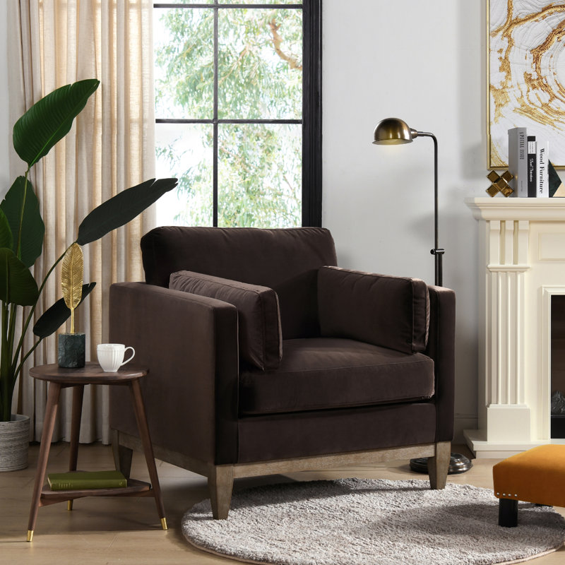 Fauteuil Pera, Velours brun foncé