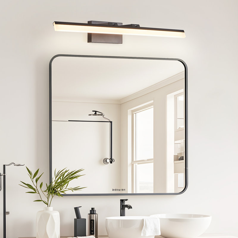 Luminaire de salle de bain moderne à DEL de 32 pouces - Élégante applique murale en métal noir pour miroir, vestiaire ou lavabo