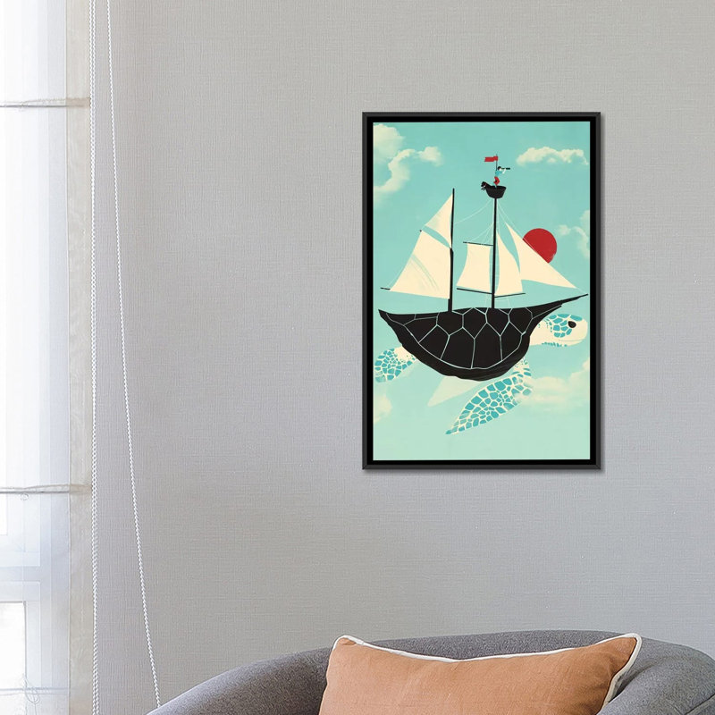 «Adrift», reproduction d'impression sur toile, H 26 po x l 18 po x P 1,5 po, Pas de tapis, Toile avec cadre noir