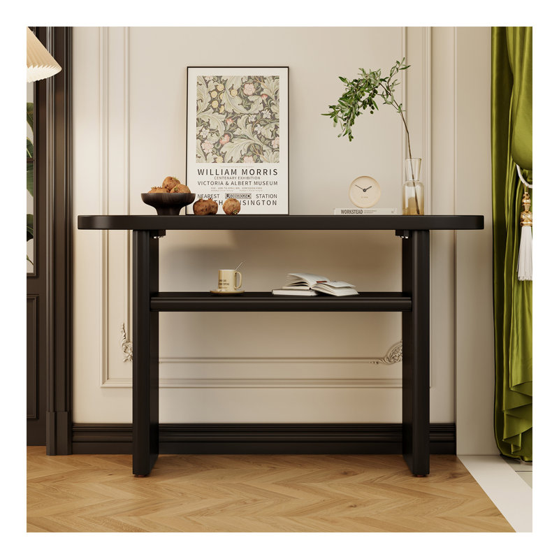 Console Elegant Minimalist avec bords arrondis et tablette robuste pour le vestibule et le salon (noir), Noir