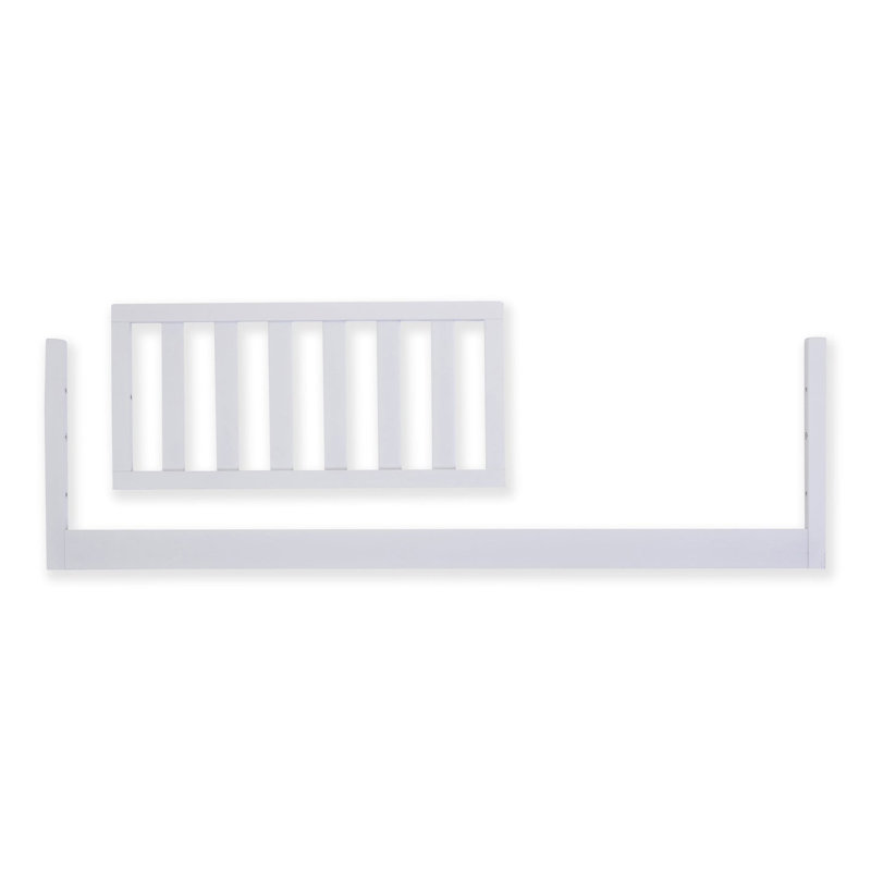 Toddler bed conversion rail, white