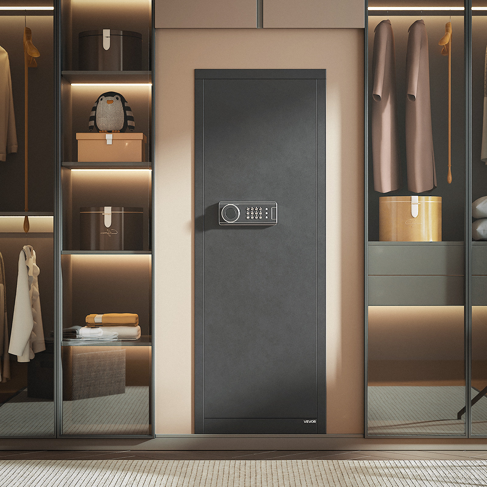 VEVOR 6-8 Gun Safe Long Gun Cabinet for Rifles & Pistols with Key and ...