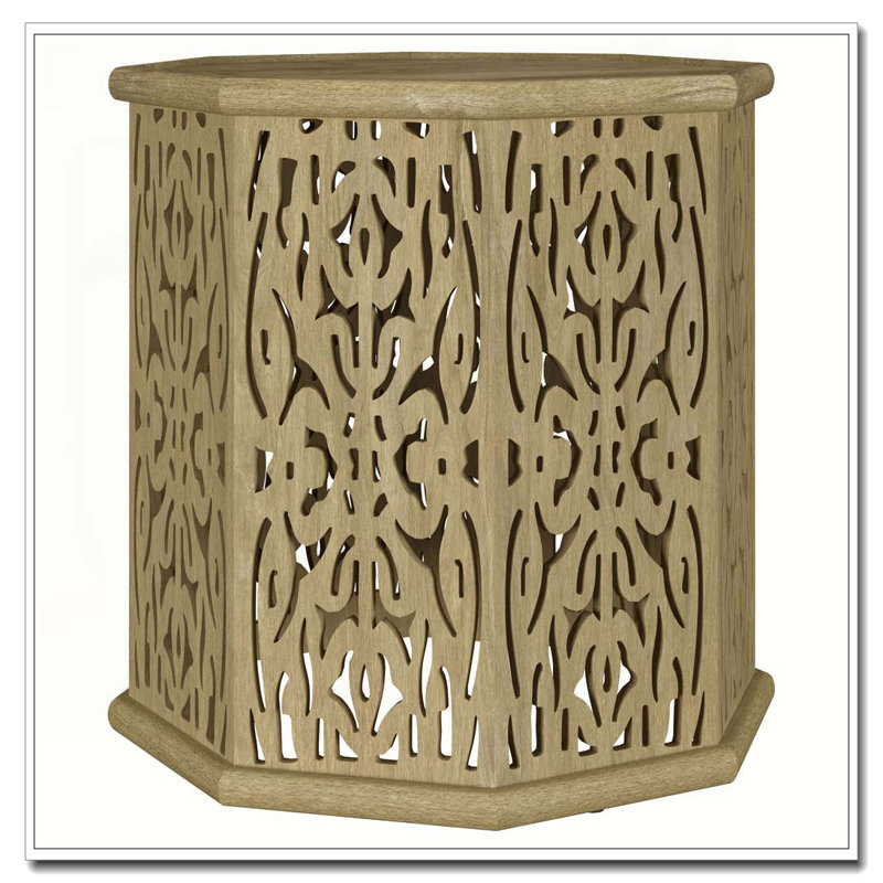Table d'appoint en bois de manguier massif brun naturel Watsonville
