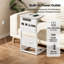 Folding Side Table with Charging Station, C-Shaped End Table with Storage Pockets,Scratch-resistant and Waterproof Panel.Multi-functional Nightstand for Sofa Bed Side, Easy to Store, White/Black/Brown/Grey-126659813