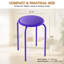 Ensemble de 6 tabourets empilables avec sièges rembourrés, tabourets empilables rembourrés de hauteur standard de 17 pouces avec surface en cuir, tabourets gigognes ronds portables pour la cuisine intérieure / extérieure, couleur assortie, paquet de 6-251541884