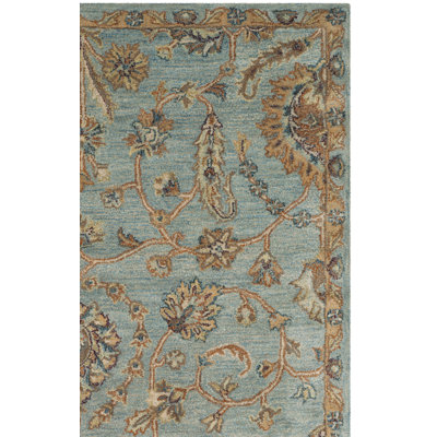 Cranmore Hand Tufted Wool/Cotton Oriental Rug in Blue/Gray/Beige