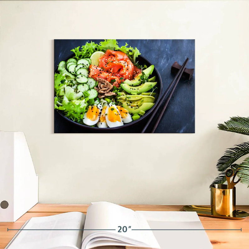 Yarlin Salmon Avocado Poke Bowl, 8" H x 12" W