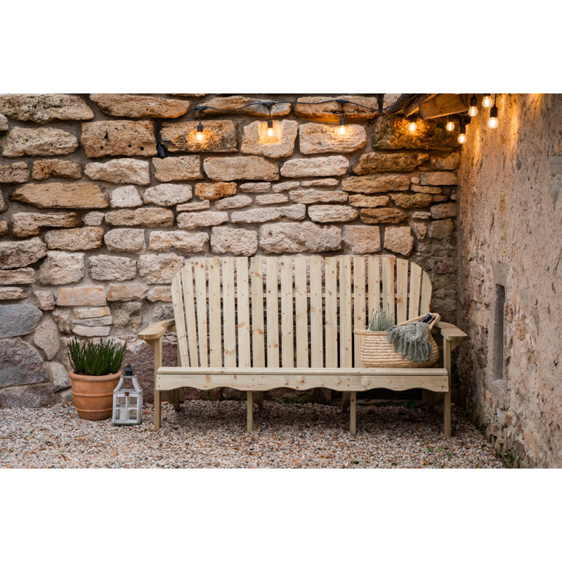 Classic Adirondack Style Wooden Bench Halona