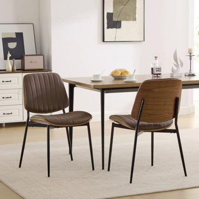 Ensemble de chaises en similicuir rétro Mid-Century