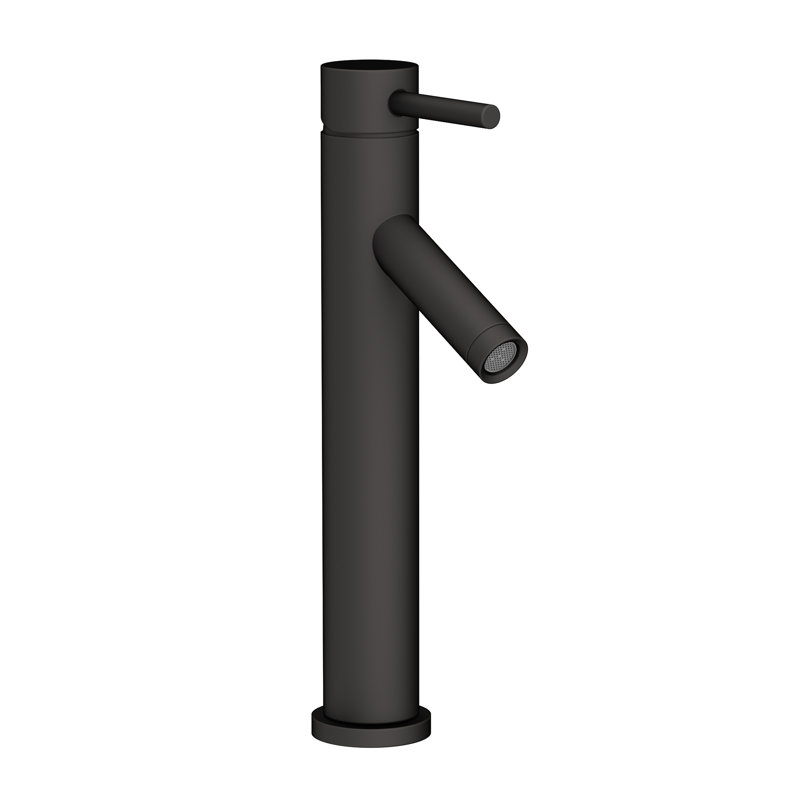 East Linear Single Hole Vessel Faucet, Flat Black