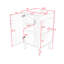 Meuble-lavabo autoportant avec lavabo en céramique, armoire de rangement et tablettes ouvertes-482604415