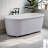Simple Modern Acrylic White Bathtub 62.99 W 26.77 H Frameless Offset curved Tub & Shower Kit
