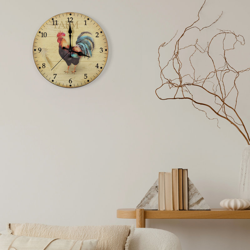 Horloge murale 12 po coq