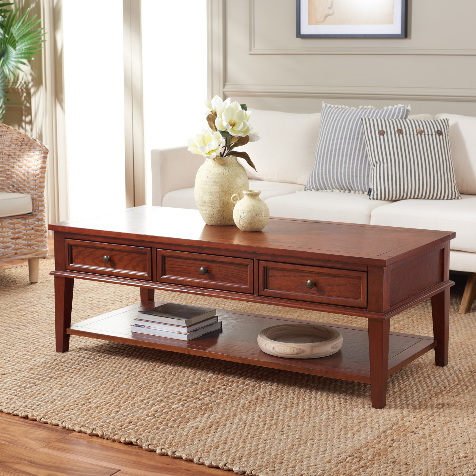 Single Coffee Table with Storage, Sepia
