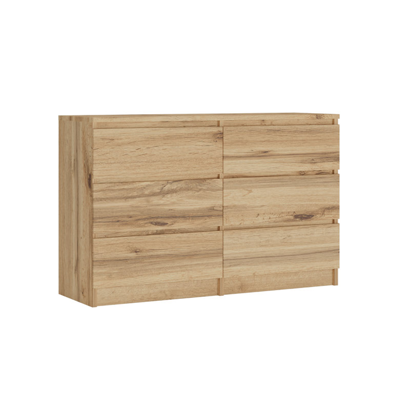 Demi 120cm W 6 - Drawer Chest of Drawers, Wotan Oak