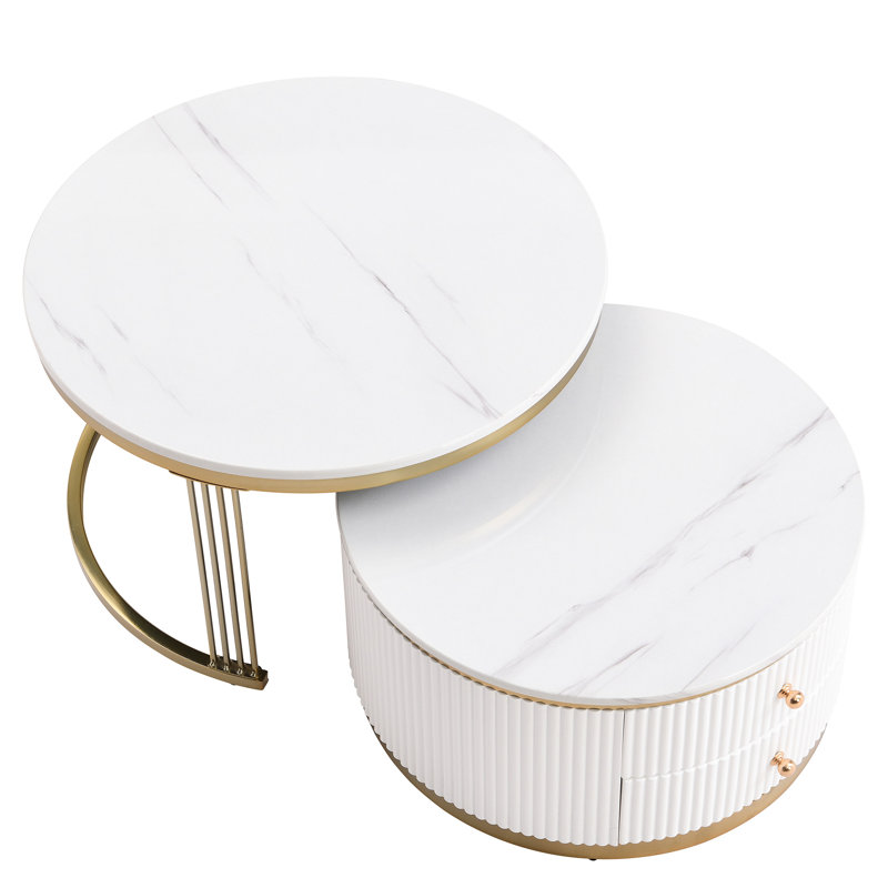 Table basse gigogne 2 tiroirs Elegant Grace