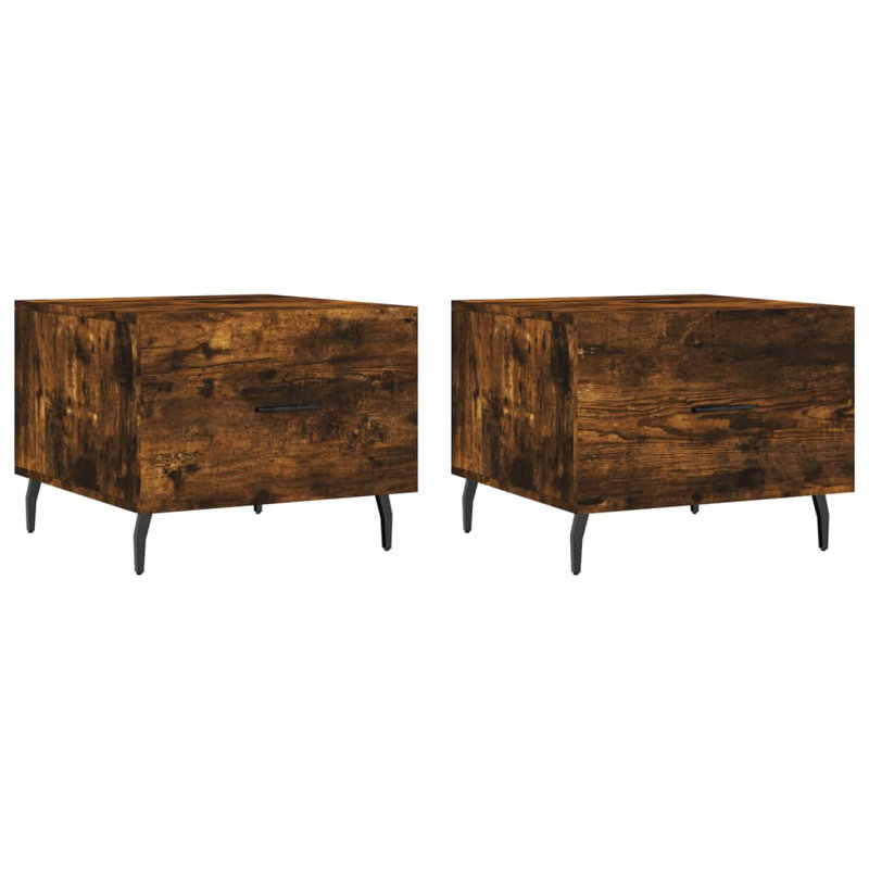 Four Leg Coffee Table with Storage, smoked oak