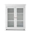Grande armoire de rangement autoportante avec portes en verre et 3 tablettes réglables à fermeture en douceur-1444628832