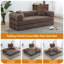 Canapé-lit modulable en velours côtelé de 164 cm (64,5 po) sans structure, en mousse à compression, avec 2 oreillers et cadre fixe.-747373821