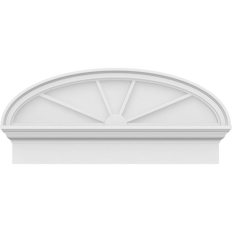 Fronton elliptique à 4 rayons de qualité architecturale en PVC, H 14 7/8 po x l 32 po x P 2 3/4 po