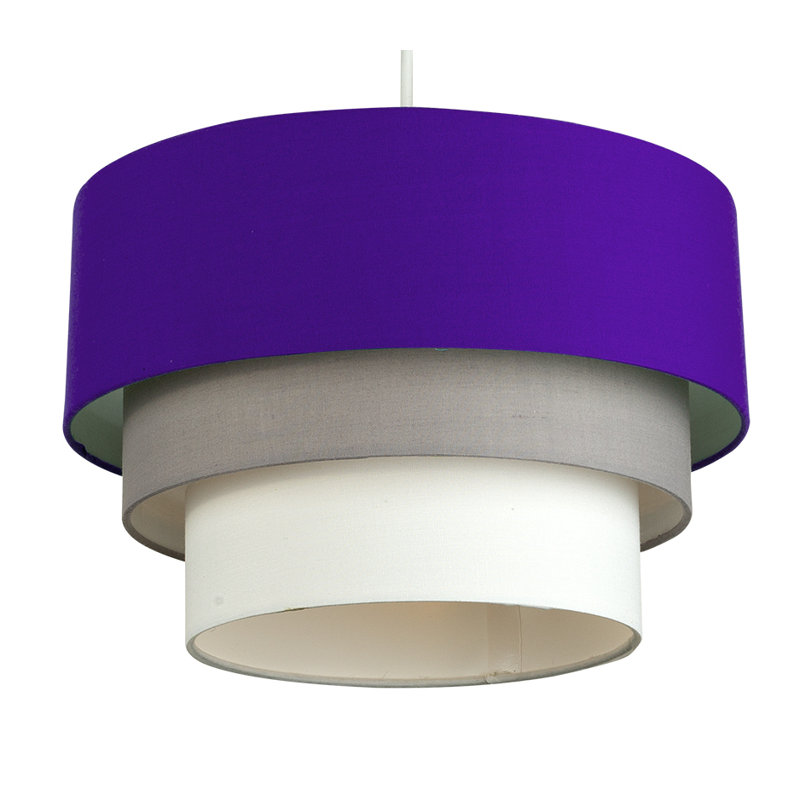 Aztec Drum Pendant Shade, 20" H x 30" W x 30" D, Purple