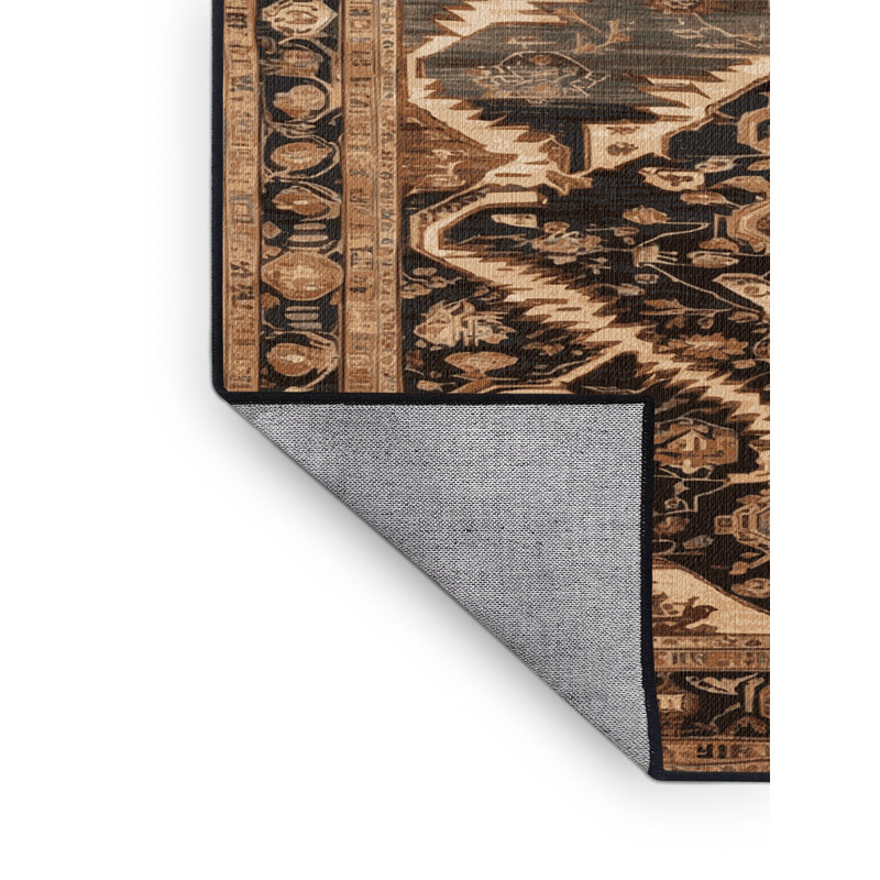 Tapis brun lavable à la machine, Carré 6 pi