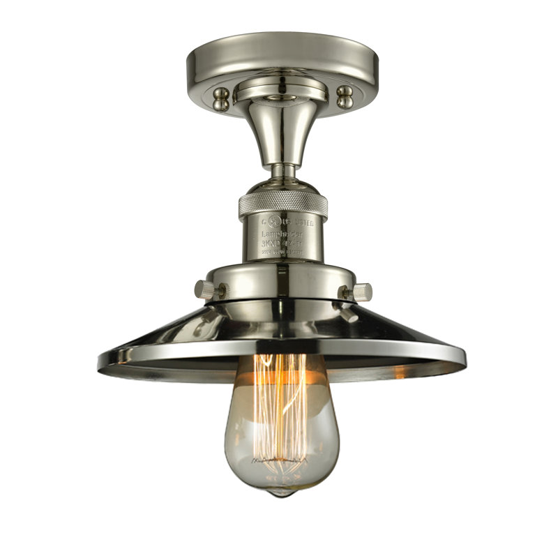 Plafonnier semi-encastré à 1 lumière de 7 po Reale, Ampoule DEL 6 watts Vinage, Nickel poli, Nickel poli