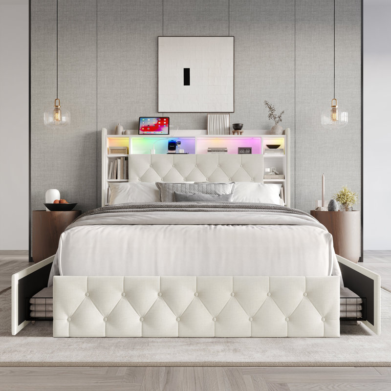 LIT PLEINE GRÈCE EN LIN BEIGE, Beige, FULL