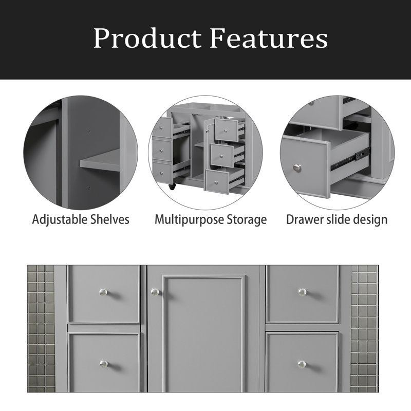 Meuble-lavabo 36 po (lavabo non inclus), Gris
