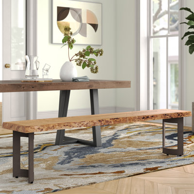 Burnell Live Edge Wood Bench