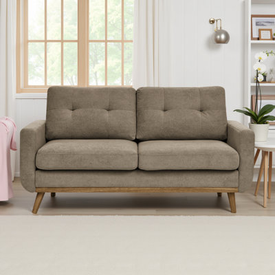 67.7" Modern Chenille Loveseat with High-Density Foam Cushions & Wood Legs, Ideal for Living Room & Apartment