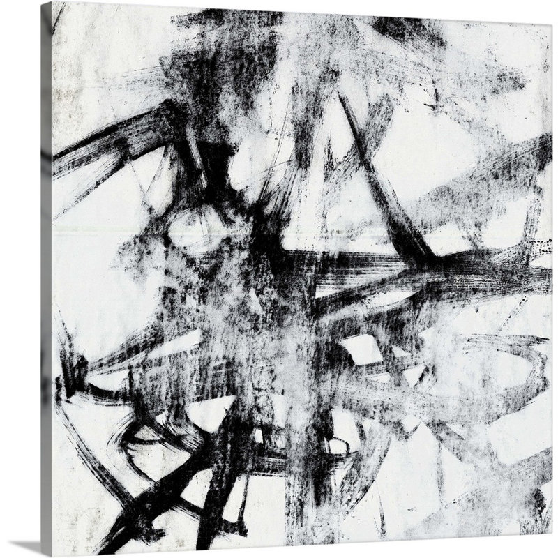 Reproduction d’art « monotype Scribble II » par Jennifer Goldberger, Toile tendue, H 20 po x l 20 po x 1,25 po